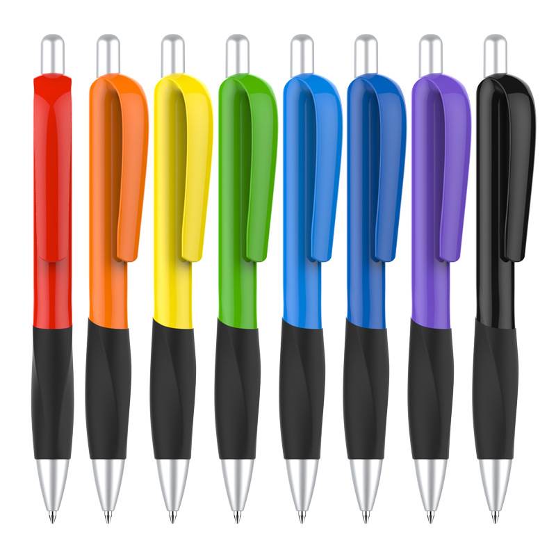 Souvenir Retractable Grip Pen - Colorful Pen Barrel