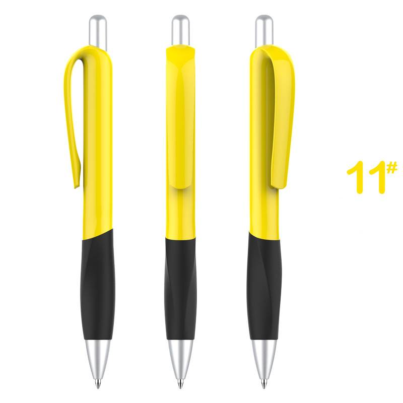 Souvenir Retractable Grip Pen - Yellow Barrel with Black Grip