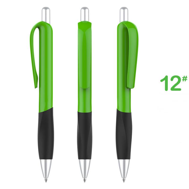 Souvenir Retractable Grip Pen - Green Barrel with Black Grip