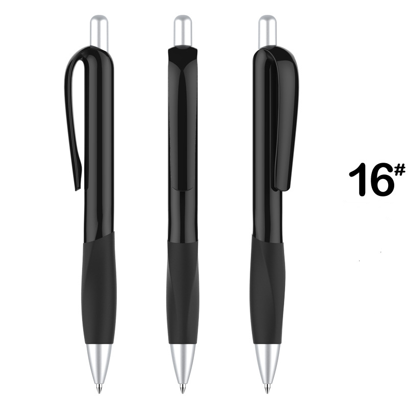 Souvenir Retractable Grip Pen - Black Barrel with Black Grip