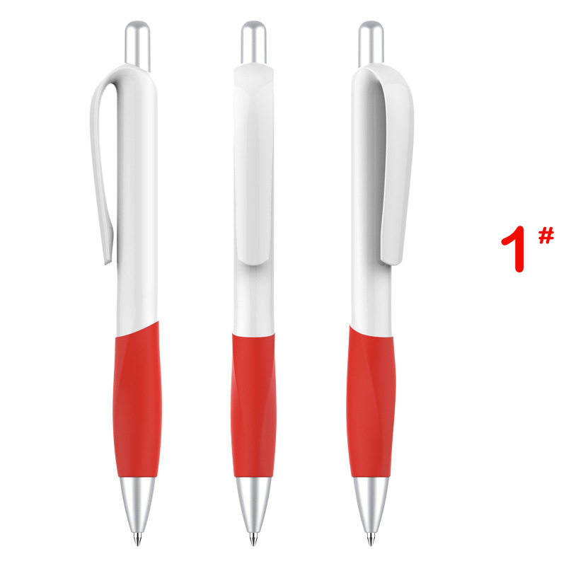 Souvenir Retractable Grip Pen - White Barrel with Red Grip