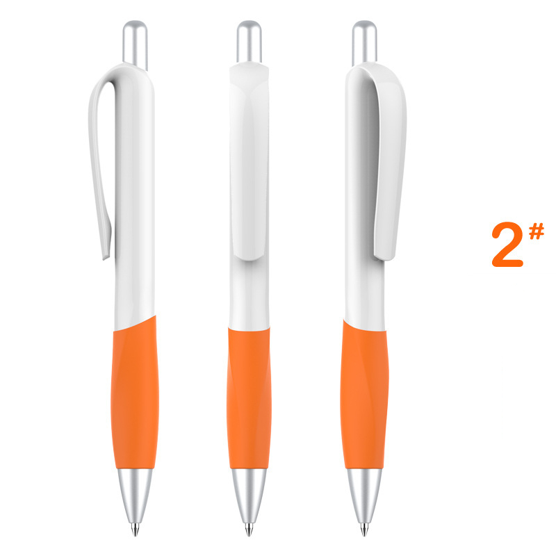 Souvenir Retractable Grip Pen - White Barrel with Orange Grip