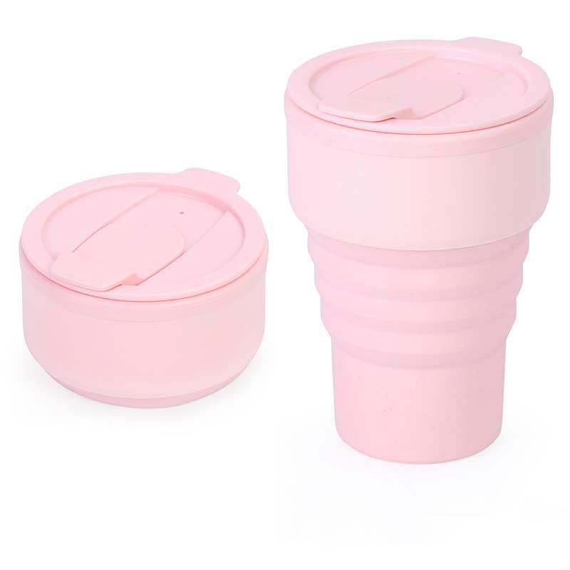 Pink Silicone Collapsible Coffee Mug