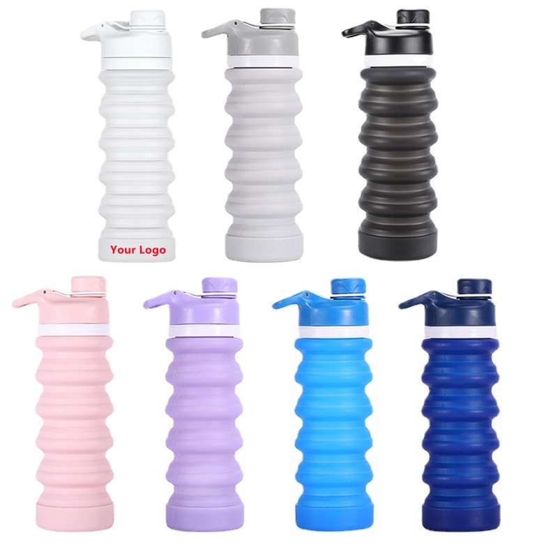 Seven Colors of the Foldable Silicone Water Bottle