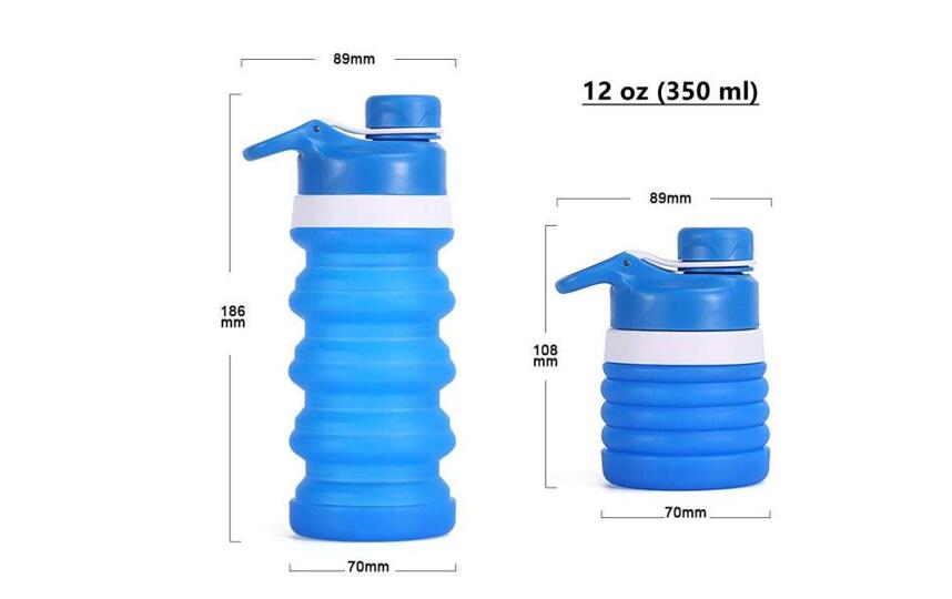 Foldable Silicone Water Bottle – 12 oz