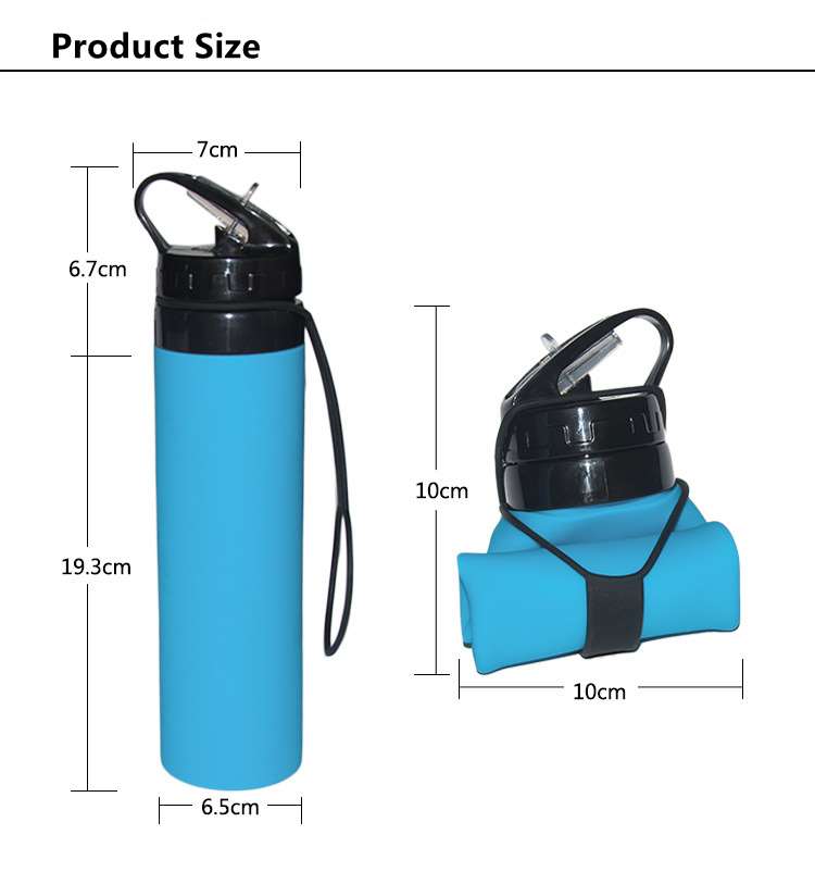 Promotional Collapsible Water Bottle – Product Size